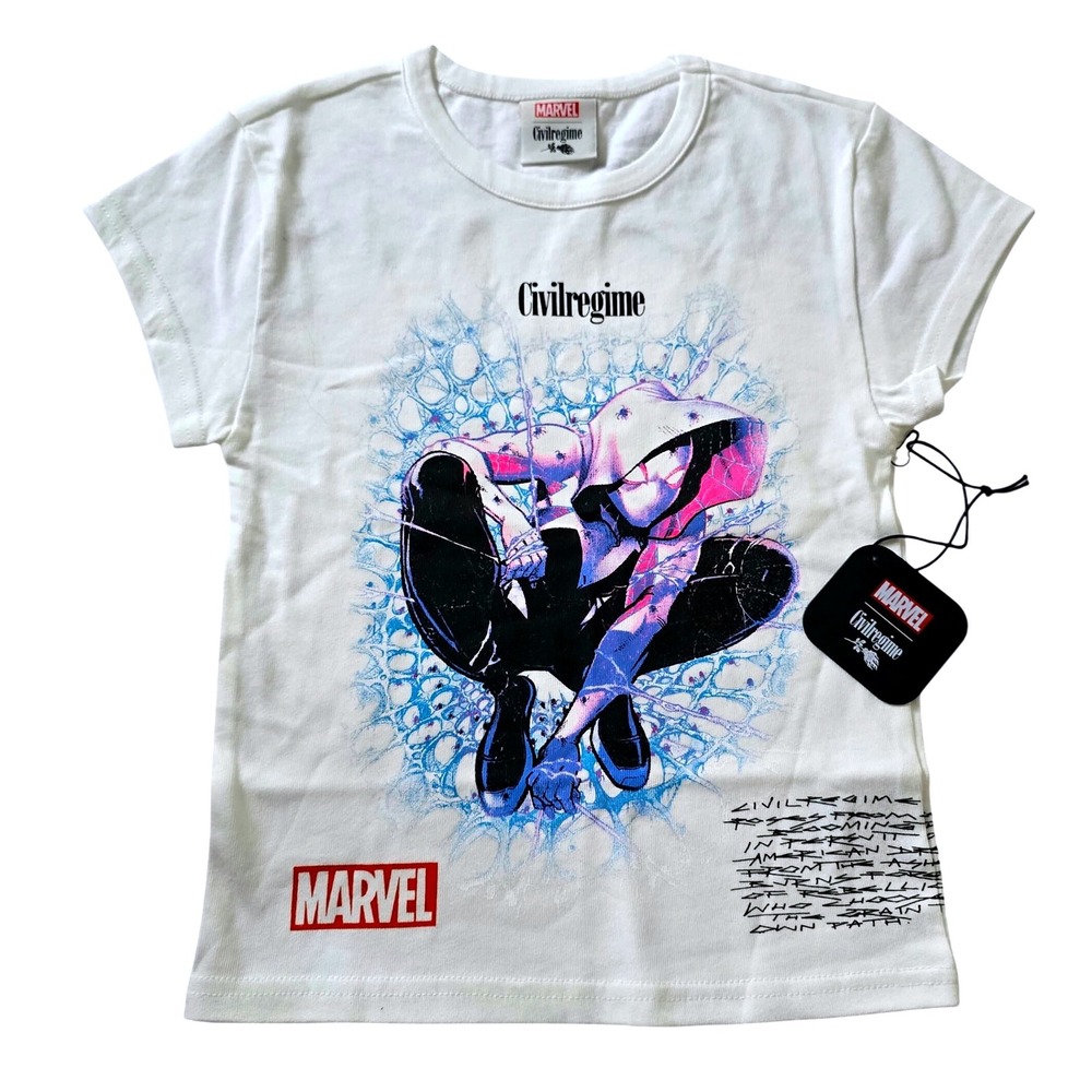 Civil Regime Marvel‎ Gwen Stacy Spider-Gwen Graphic Baby Tee Shirt White